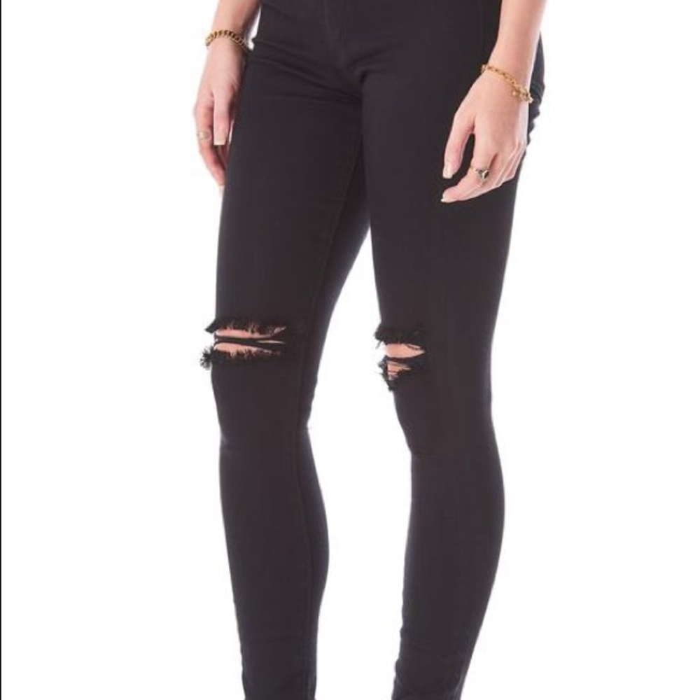 LF carmar black skinny jeans with rips